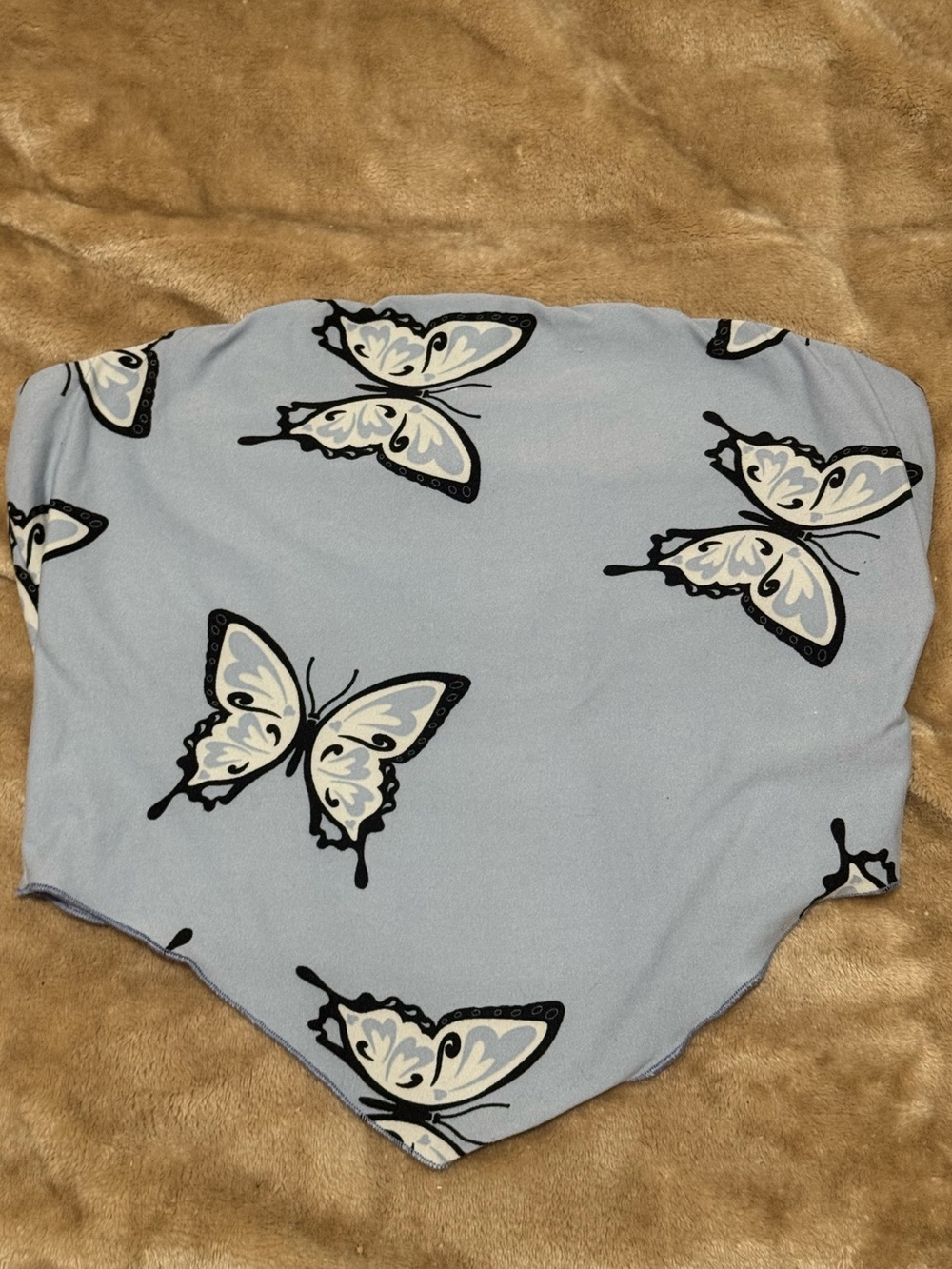 Baby Blue Butterfly Tube Top